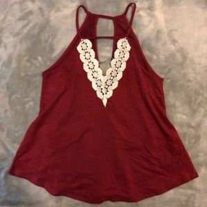 Red Velvet Lace Frontal Top 🌹